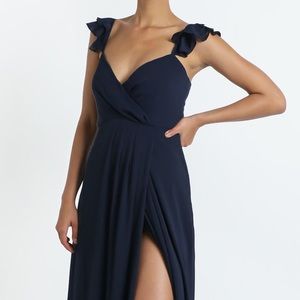 Showpo Wrap Your Troubles In Dreams Navy Dress